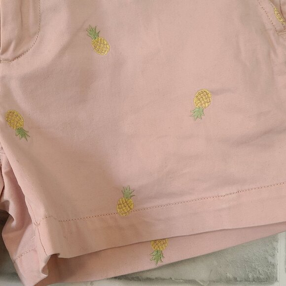 Jones & CO Pink Pineapples Embroidered Booty Shorts 2 Beach Summer Flirty - Picture 4 of 7